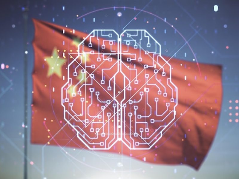 virtual-creative-artificial-intelligence-hologram-with-human-brain-sketch-chinese-flag-sunset-sky-background-double-exposure_258654-38348
